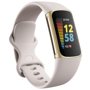 Fitbit Charge 5 Fitness Tracker - Lunar White / Soft Gold Stainless Steel